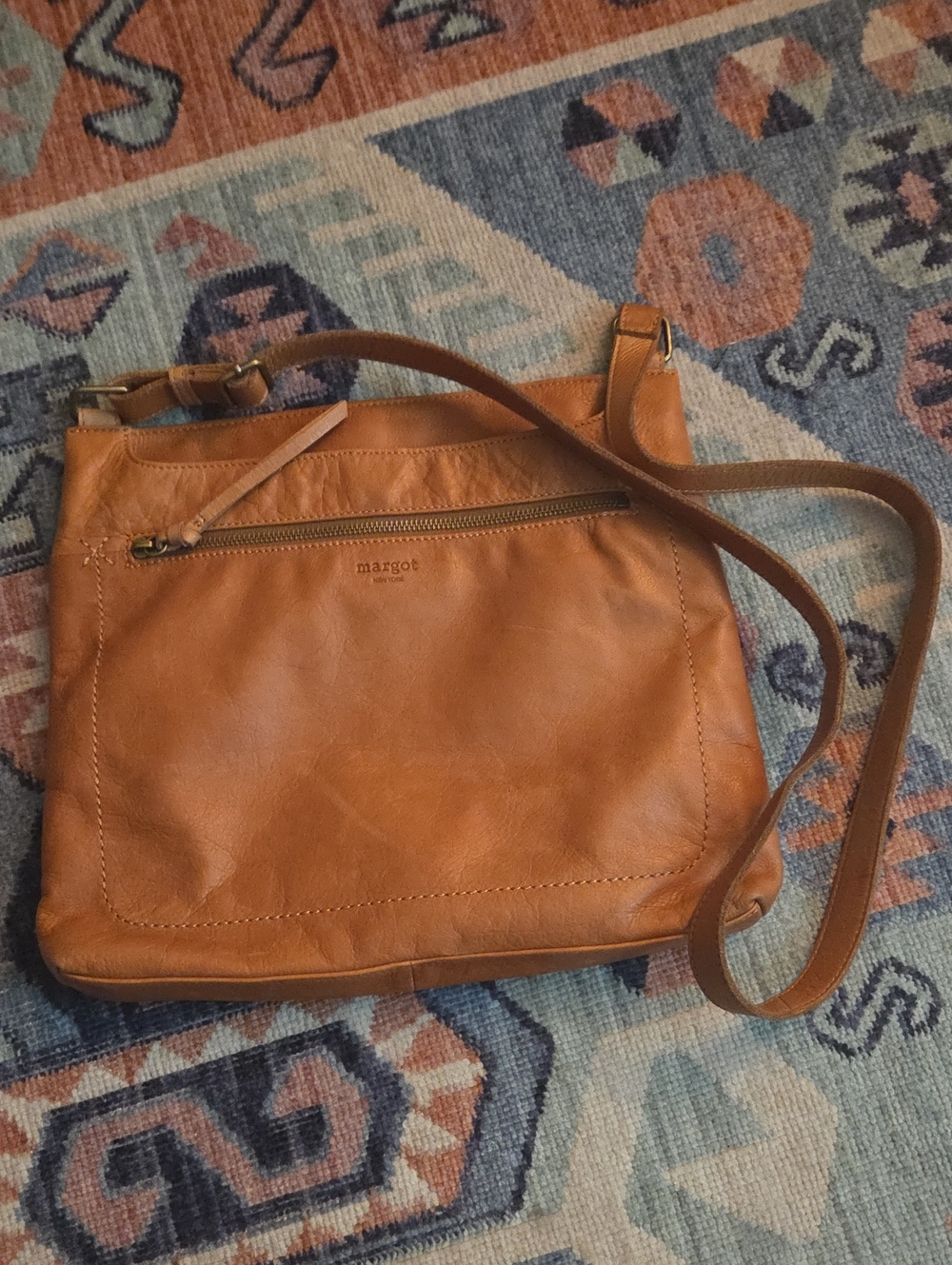 margot Tan Leather Crossbody Bag